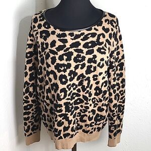 Jaclyn Smith Pullover Animal Print Sweater, Size XL